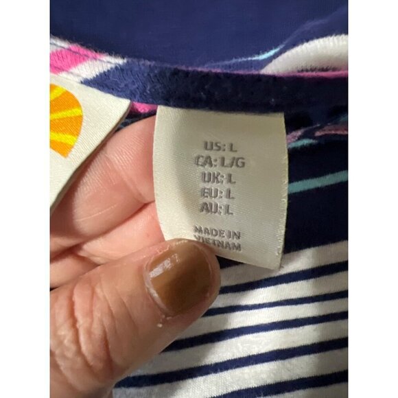 C&C Californi Maxi Dress L Beachy Vacation Resort Striped - Picture 7 of 11